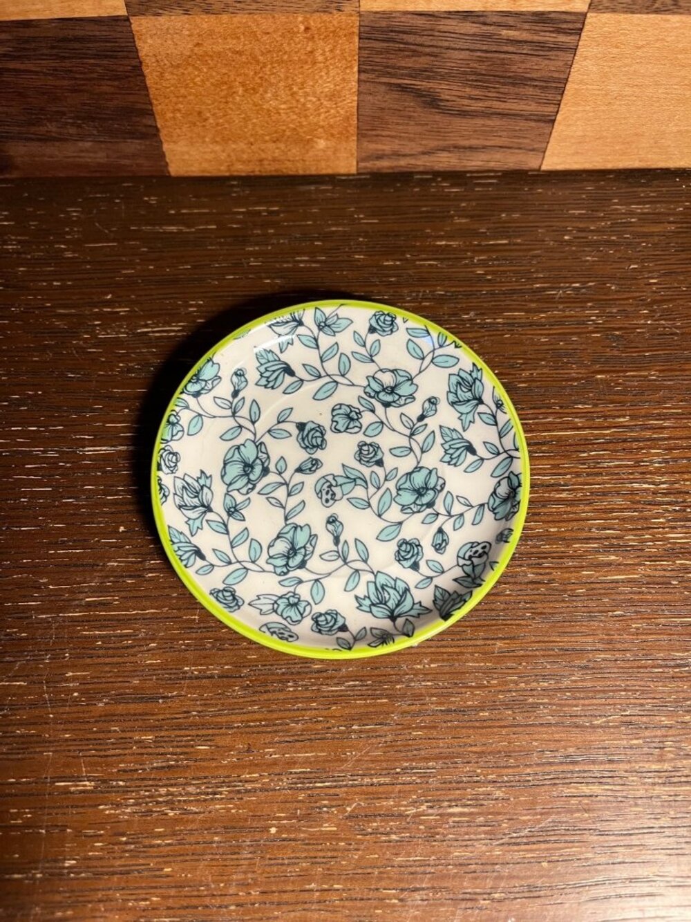 Butter Pat Size Blue Floral Saucer A511